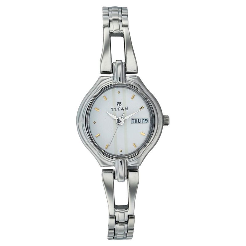 Titan Quartz Analog with Day and Date White Dial Watch for Women