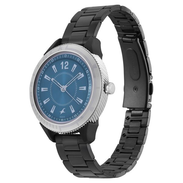Fastrack Modular Quartz Analog Blue Dial Stainless Steel Strap Watch for Girls - image number 2