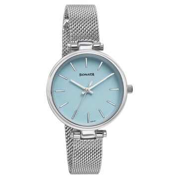 Sonata Wedding Quartz Analog Blue Dial Stainless Steel Strap Watch For Women