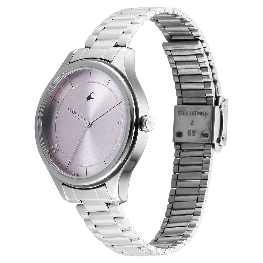 Buy Online Fastrack Stunners Quartz Analog Pink Dial Silver Metal