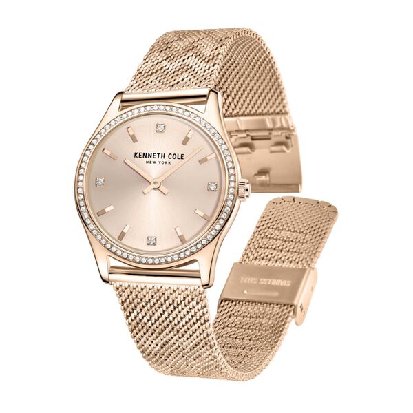 Kenneth Cole Quartz Analog Rose Gold Dial Stainless Steel Strap Watch for Women - image number 2