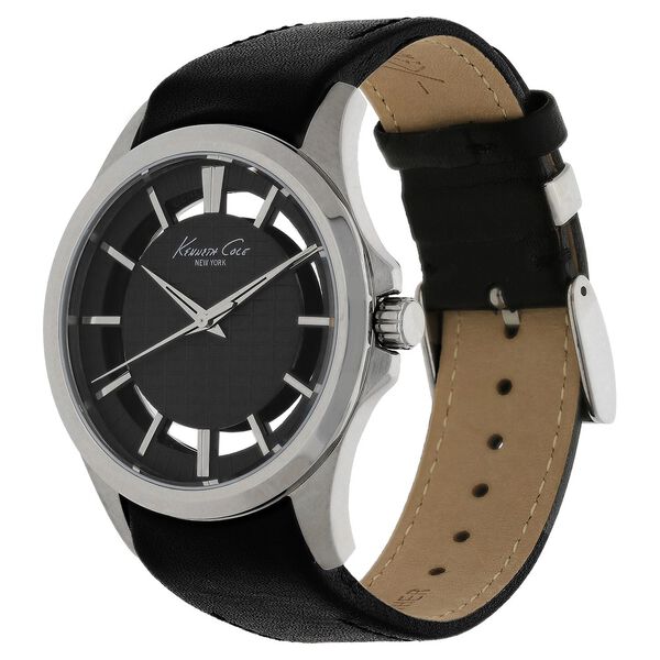 Kenneth Cole Quartz Analog Black Dial Leather Strap Watch for Men - image number 1