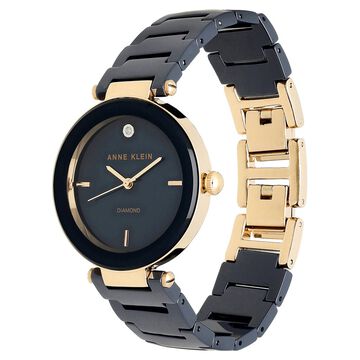 Anne Klein Quartz Analog Blue Dial Ceramic Strap Watch for Women