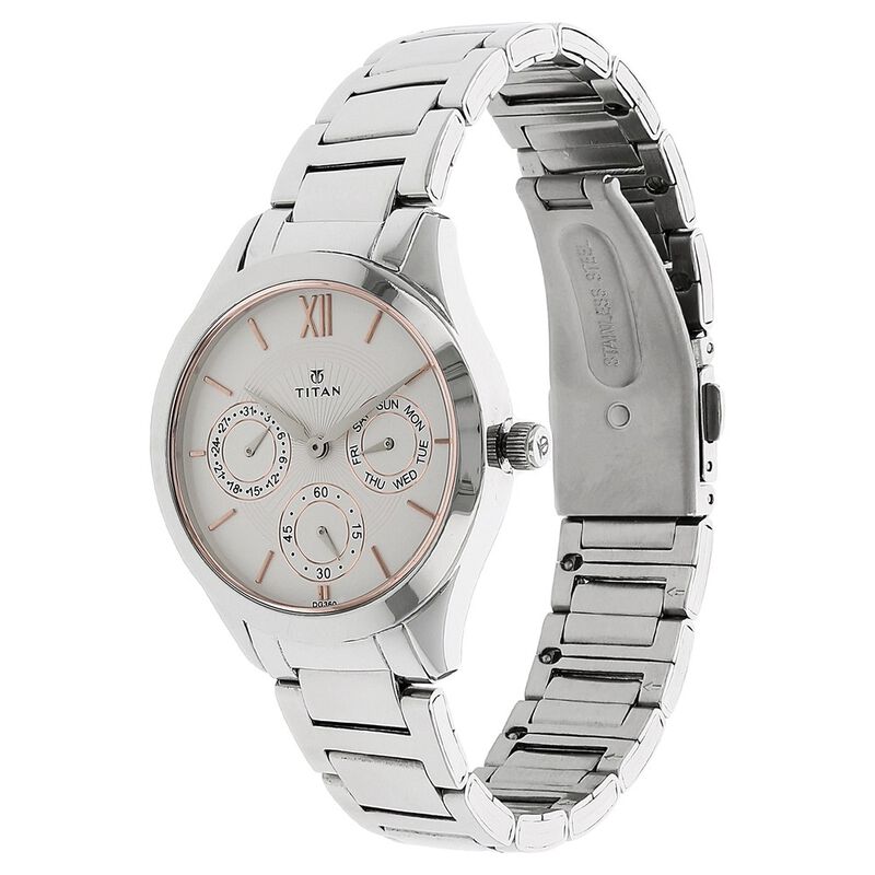 Titan Workwear White Dial Women Watch With Stainless Steel Strap - image number 1