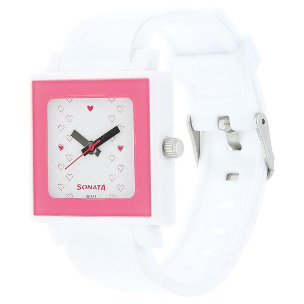 SF Quartz Analog White Dial Plastic Strap Watch for Women - image number 1