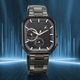 Fastrack Groove Multifunction Anthracite Dial Metal Strap Guy's Watch with Lume indices