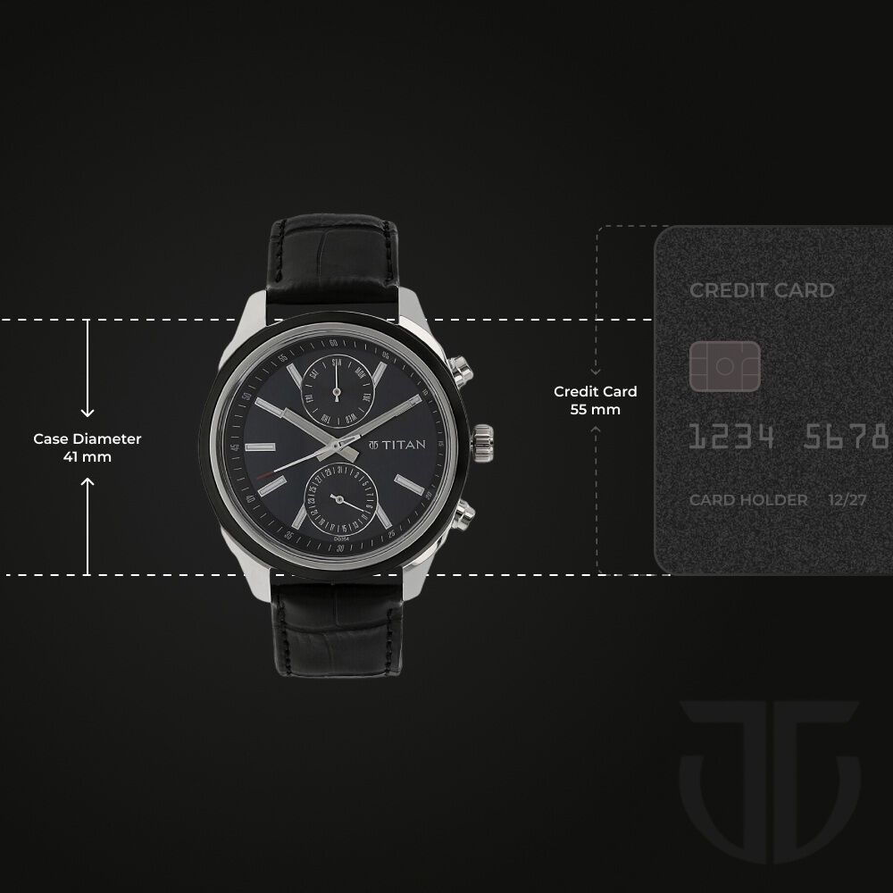 Buy Online Titan Quartz Multifunction Silver Dial Leather Strap