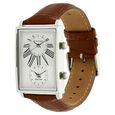 Titan Globe Trotter Silver Dial Dual Time Leather Strap watch for Men - image number 1