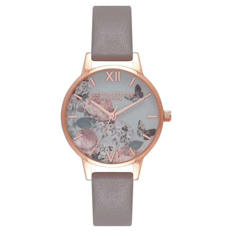 Olivia Burton Quartz Analog Multicoloured Dial Leather Strap Watch for Women