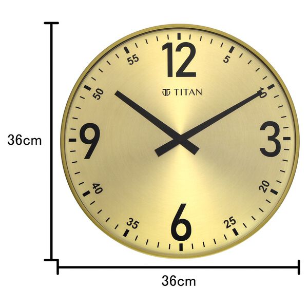 Titan Golden Slim Wall Clock - 36 cm x 36 cm (Medium) - image number 5