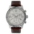Xylys Swiss Chronograph Red Leather Strap and White Dial Watch For Men - image number 0