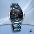 Fastrack Opulence Quartz Analog with Date Black Dial Stainless Steel Strap Watch for Guys