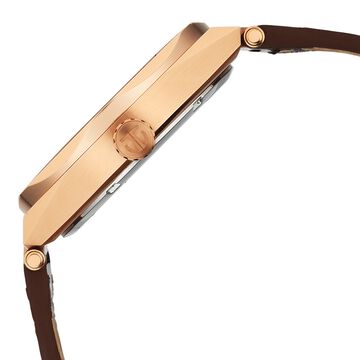 Titan Contour Analog with Small Second and White Dial Brown Leather Strap Watch for Men