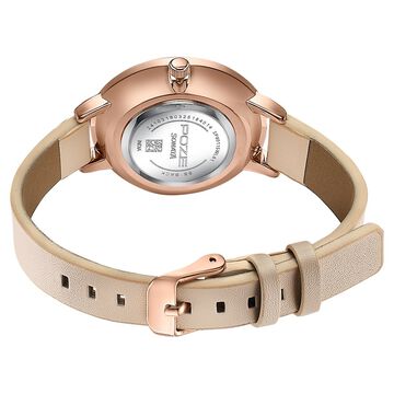 Sonata Poze Quartz Analog Multicoloured Dial Cream Colour Leather Strap Watch For Women