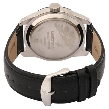 Fastrack Quartz Analog Black Dial Leather Strap Watch for Guys