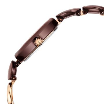 Titan Raga Ceramics Quartz Analog Brown Mother of pearl Dial Metal & Ceramic Strap Strap Watch For Women