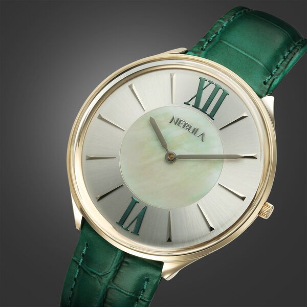 Titan Nebula 18 Karat Gold Quartz Analog Mother Of Pearl Dial Watch For Men - image number 0
