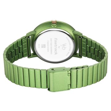 Fastrack Vyb Bliss Quartz Analog Green Dial Metal Strap Watch For Girls