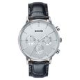 Sonata Festive Quartz Multifunction Silver Dial Brown Leather Strap Watch For Men
