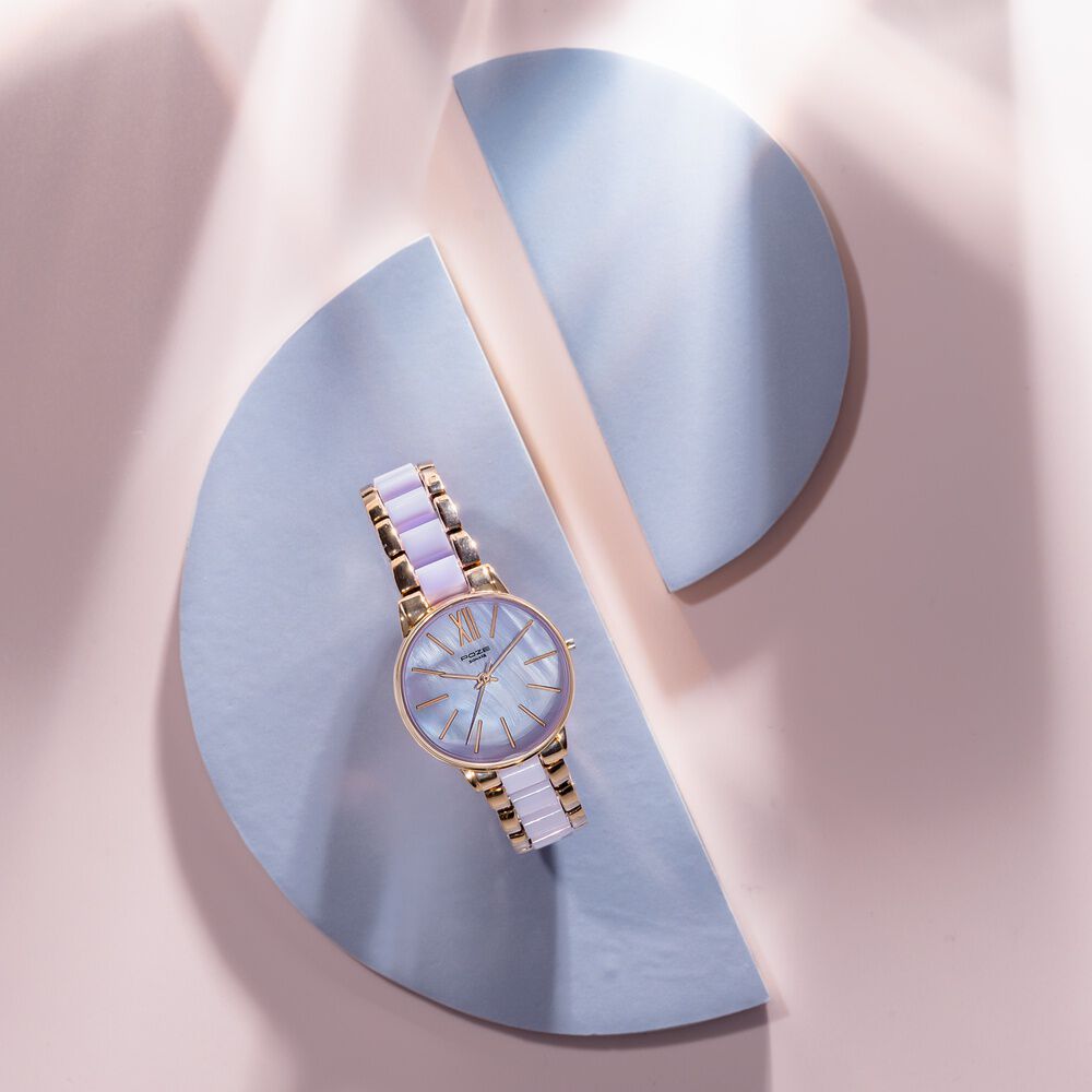 Buy Online Sonata Poze Quartz Analog Purple Dial Metal Strap Watch