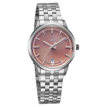 Xylys Swiss Quartz Pink Dial Silver Stainless Steel Strap Watch For Women