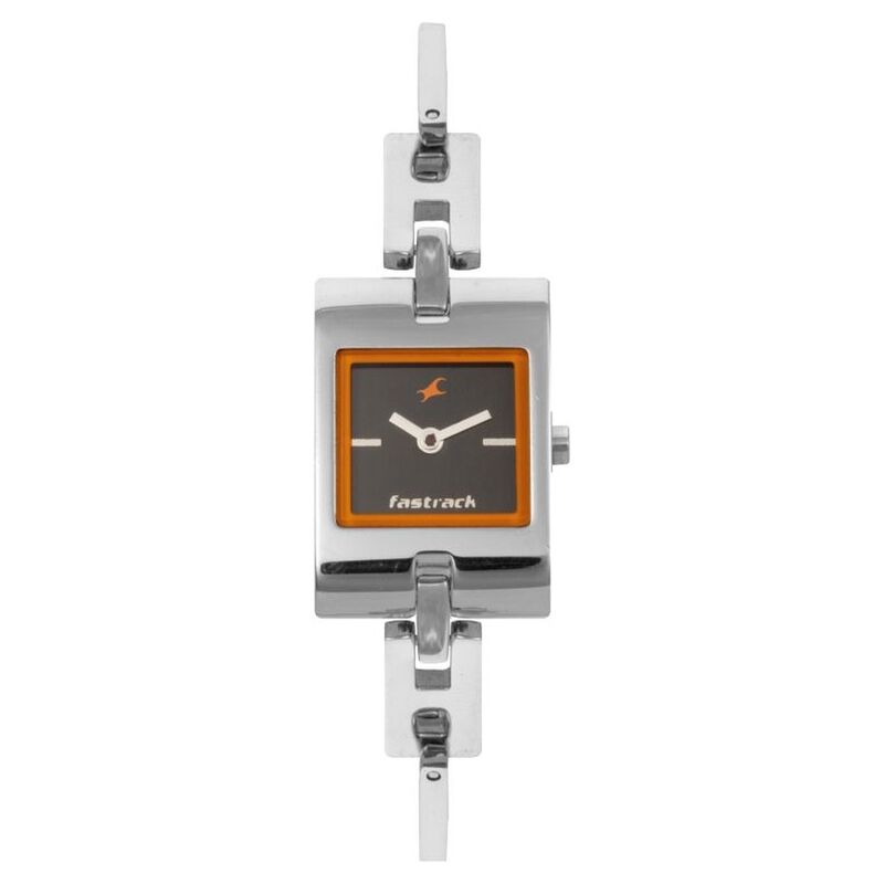 Fastrack Quartz Analog Grey Dial Metal Strap Watch for Girls