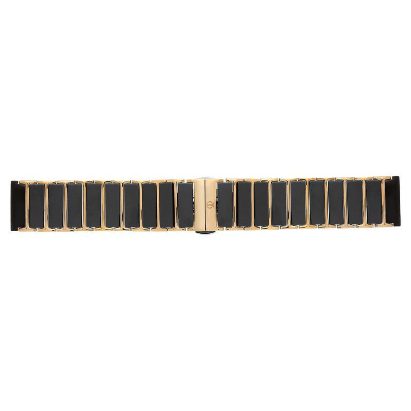 22 mm Black & Rose Gold Ceramic & Metal Strap for Men
