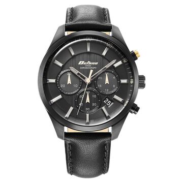 Titan Octane Classic Sporty Black Dial Chronograph Leather Strap watch for Men