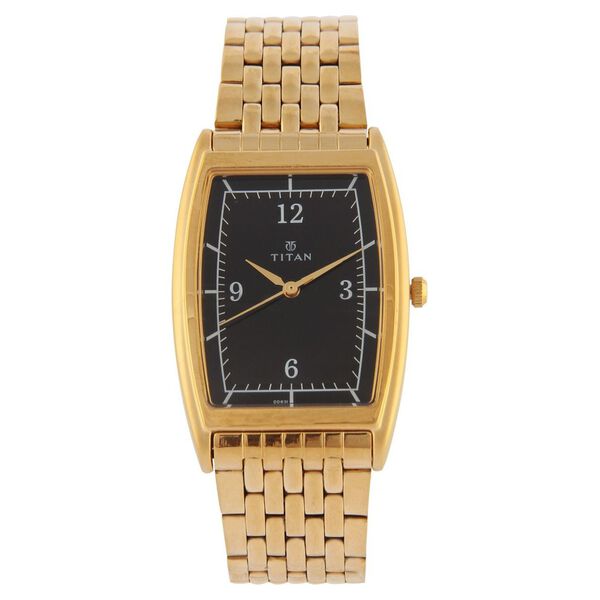 Titan Quartz Analog Black Dial Stainless Steel Strap Watch for Men - image number 0