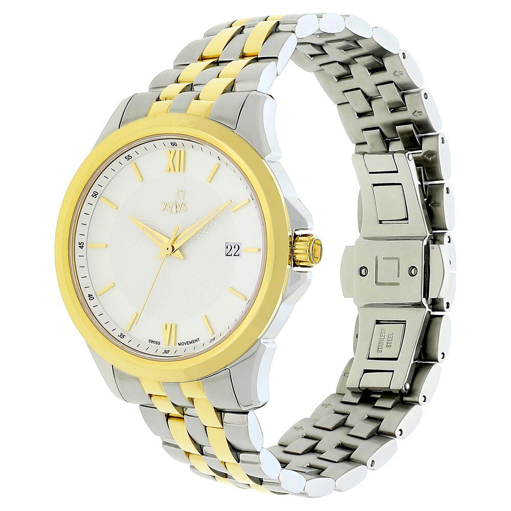Buy Online Xylys Quartz Analog with Date White Dial Stainless