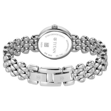 Titan Purple Serein Quartz Analog Blue Dial Silver Metal Strap Watch For Women