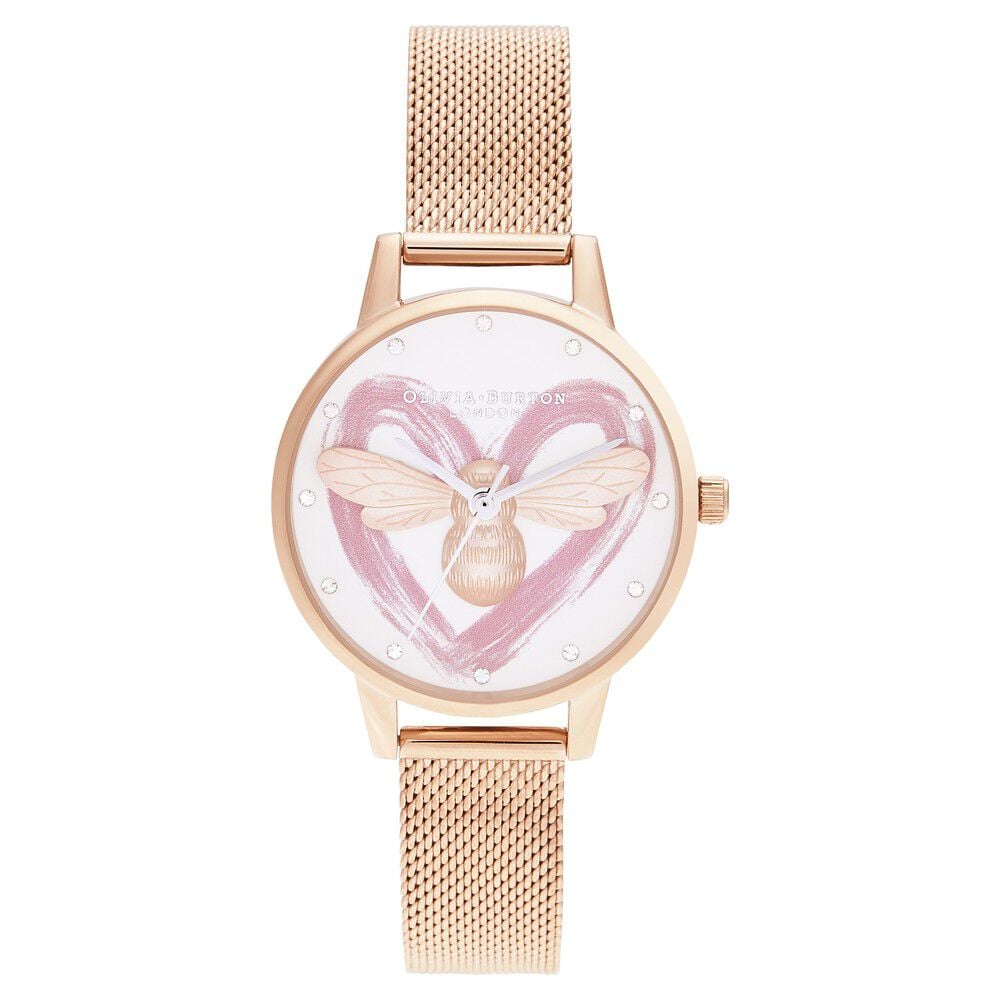 Olivia burton pink hotsell and rose gold watch