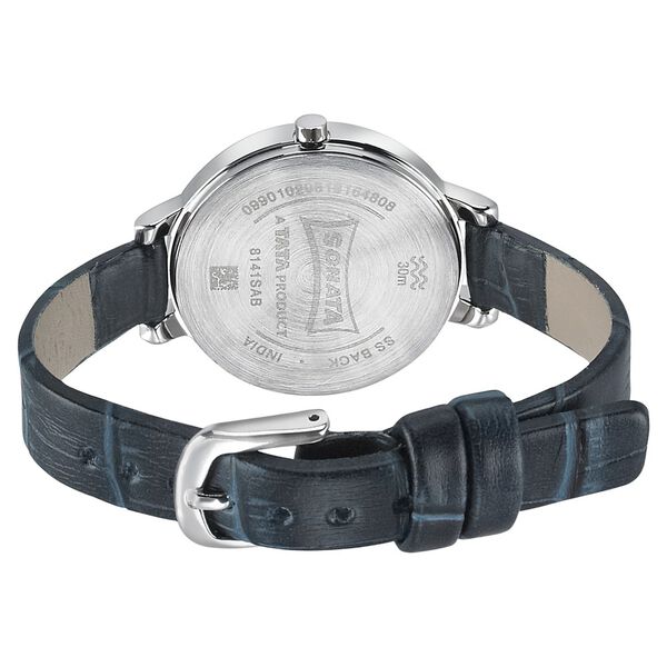 Sonata Quartz Analog Silver Dial Leather Strap Watch for Women - image number 3