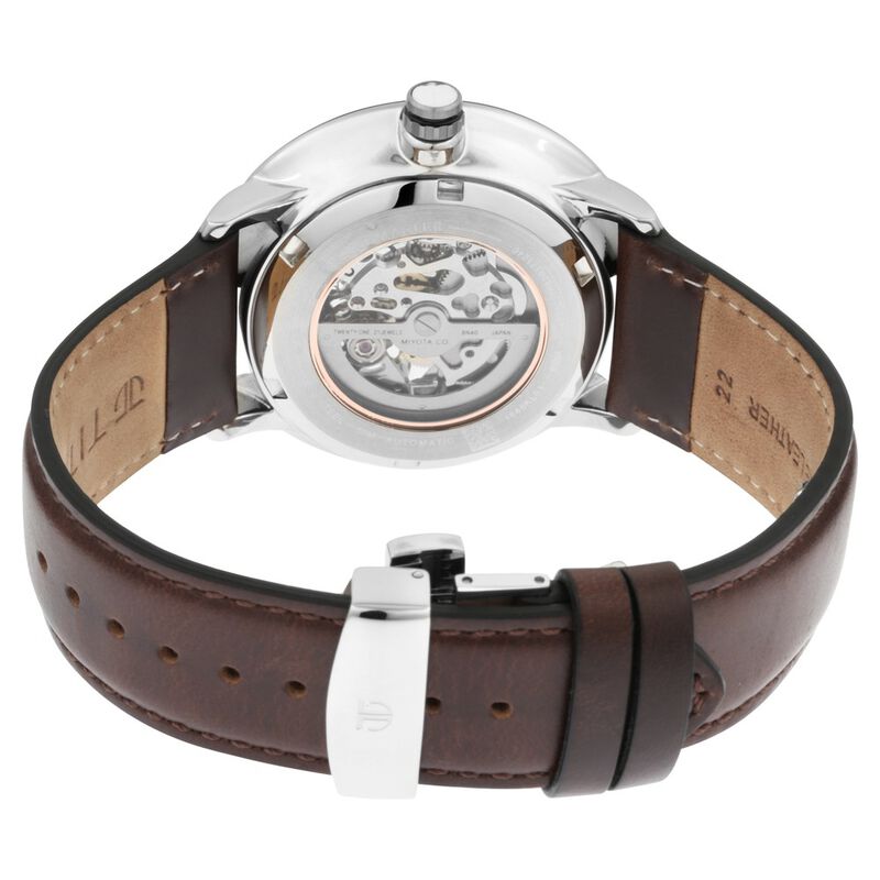 Titan Grandmaster White Dial Automatic Leather Strap watch for Men - image number 5
