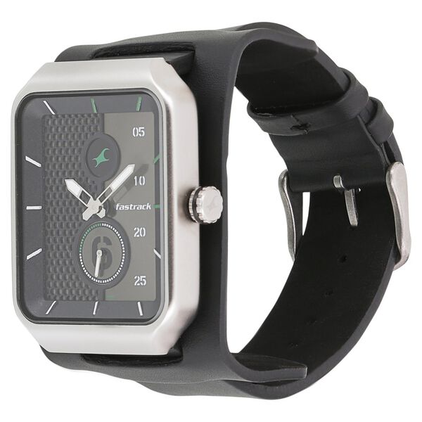 Fastrack Loopholes Quartz Analog Grey Dial Leather Strap Watch for Guys - image number 1