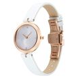 Titan Nebula Lotus 18 KT Gold Quartz Analog Mother Of Pearl Dial White Leather Strap Watch For Women - image number 2