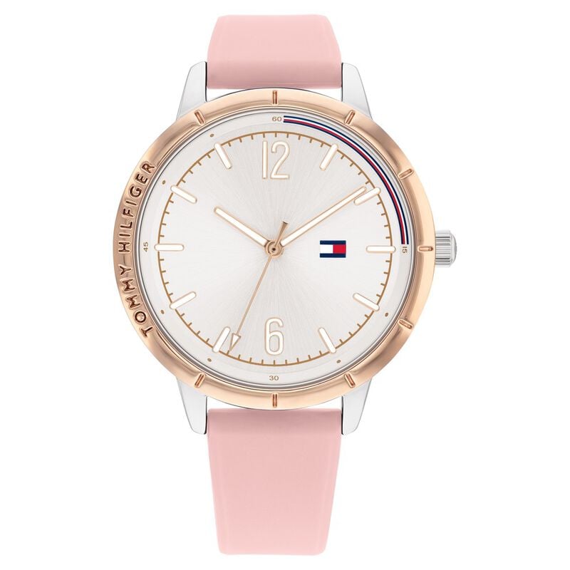 Tommy Hilfiger Quartz Analog White Dial Silicone Strap Watch for Women - image number 1