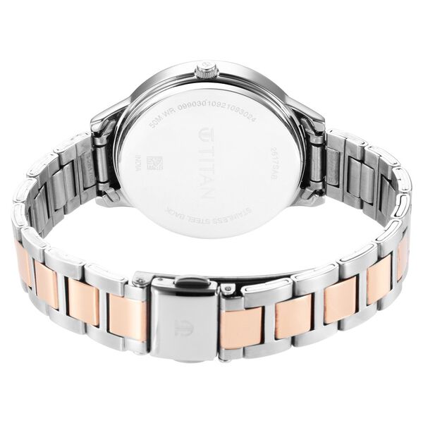 Titan Trendsetters Silver White Dial Analog Stainless Steel Strap Watch for Women - image number 4