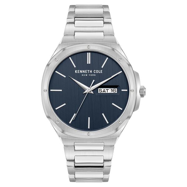 Kenneth Cole Quartz Analog Blue Dial Stainless Steel Strap Watch for Men - image number 0