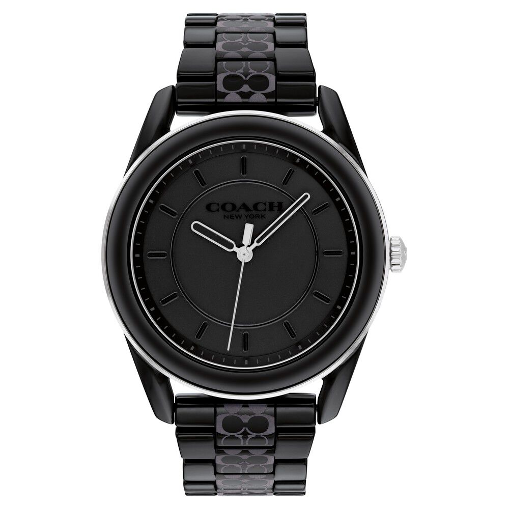 Buy Online Coach Quartz Analog Black Dial Ceramic Strap Watch for
