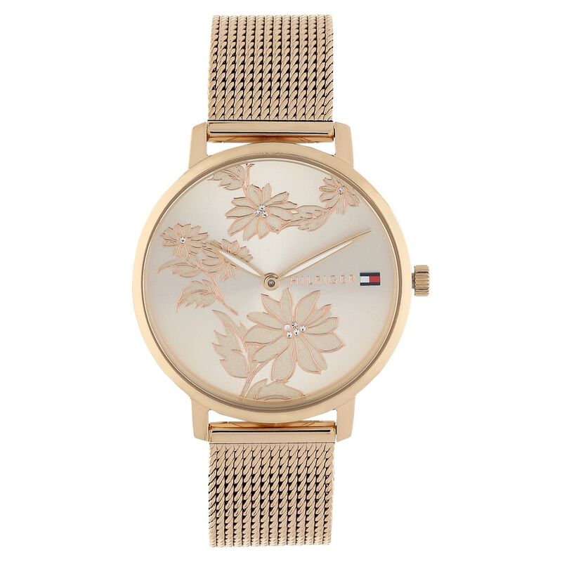 Tommy Hilfiger Quartz Analog Rose Gold Dial Stainless Steel Strap Watch for Women - image number 0