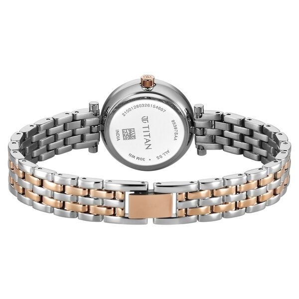 Titan Workday Edit Quartz Analog Pink Dial Two Toned Stainless Steel Strap Watch For Women - image number 5