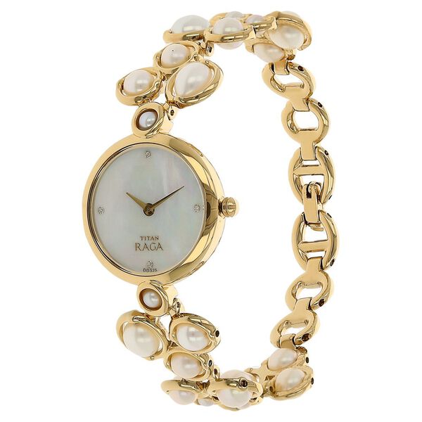 Titan Raga Mother of Pearl Dial Women Watch With Metal Strap - image number 1
