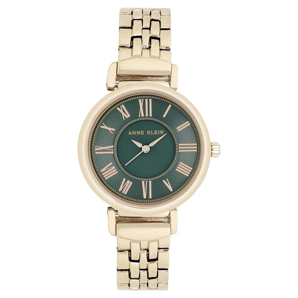 Buy Online Anne Klein Quartz Analog Green Dial Metal Strap Watch