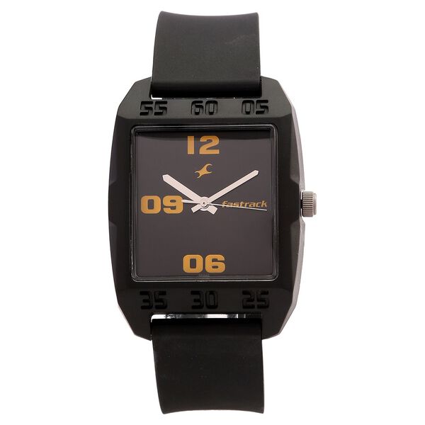 Fastrack Quartz Analog Black Dial Plastic Strap Watch for Guys - image number 0