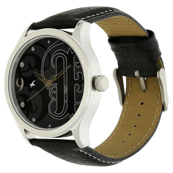 Fastrack Quartz Analog Black Dial Leather Strap Watch for Guys - image number 1