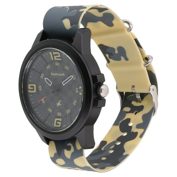 Fastrack Trendies Quartz Analog Grey Dial Silicone Strap Watch for Guys - image number 1