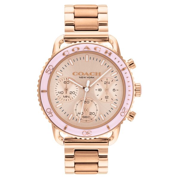 Buy Online Coach Quartz Chronograph Pink Dial Stainless Steel
