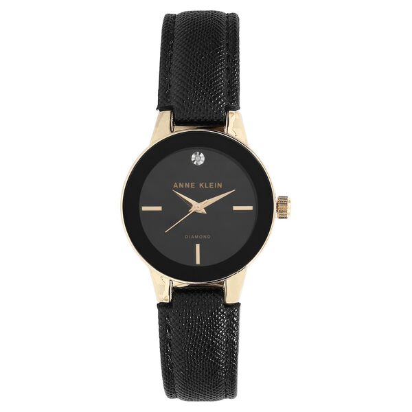 Buy Online Anne Klein Quartz Analog Black Dial Leather Strap Watch