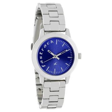 Fastrack Fundamentals Quartz Analog Blue Dial Stainless Steel Strap Watch for Girls